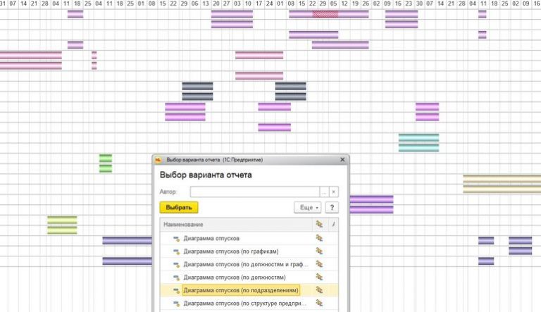 Excel график отпусков диаграмма